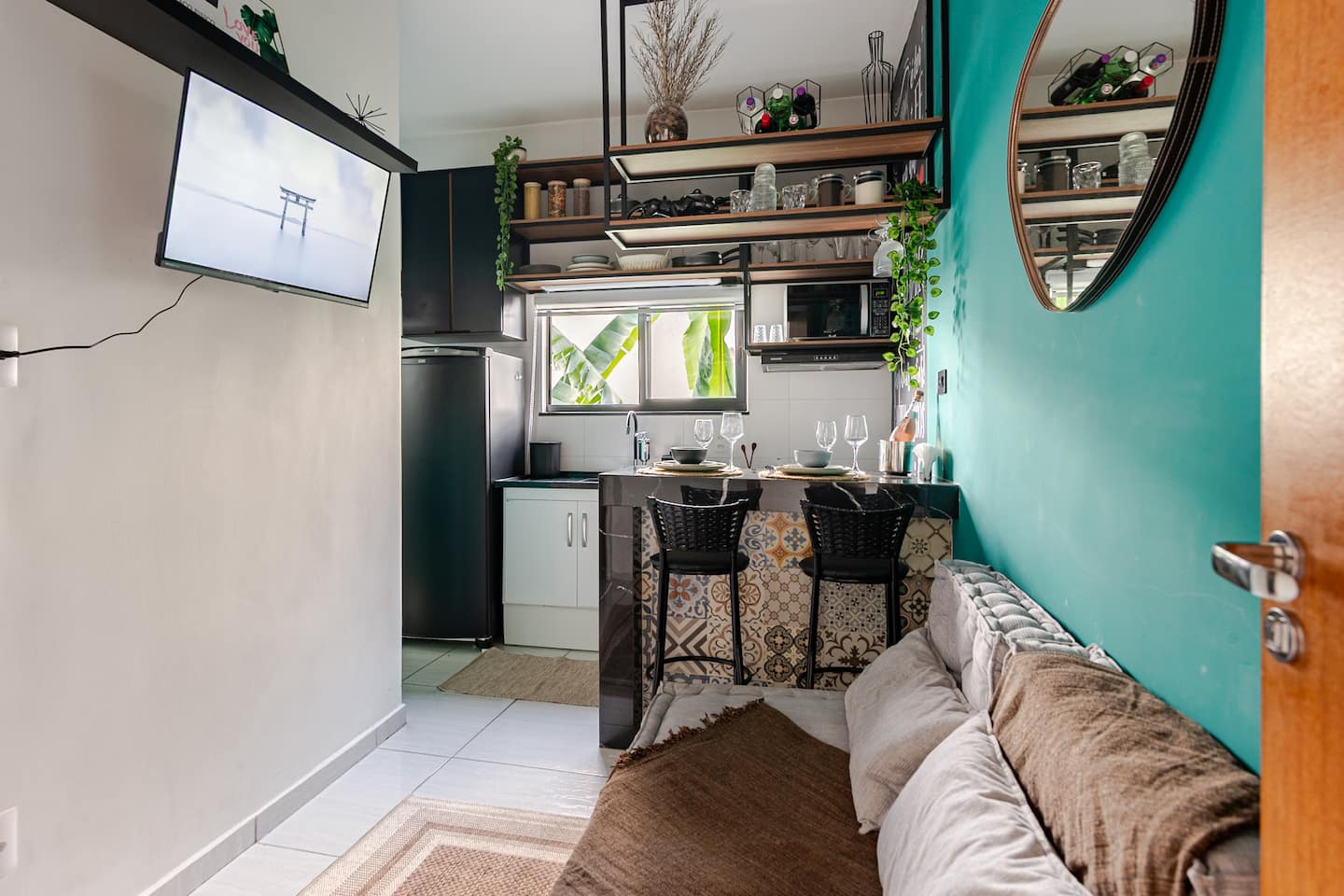 Ambiente com cozinha do apartamento 102